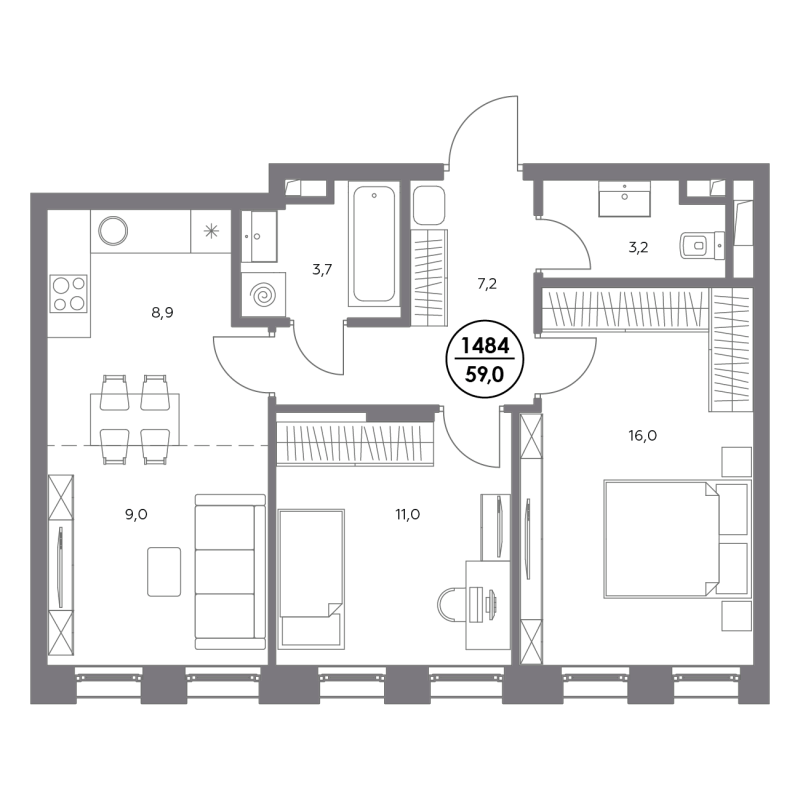 Продажа 2-комн квартиры в новостройке Москва г., Шоссейная ул.,  к. 1.3