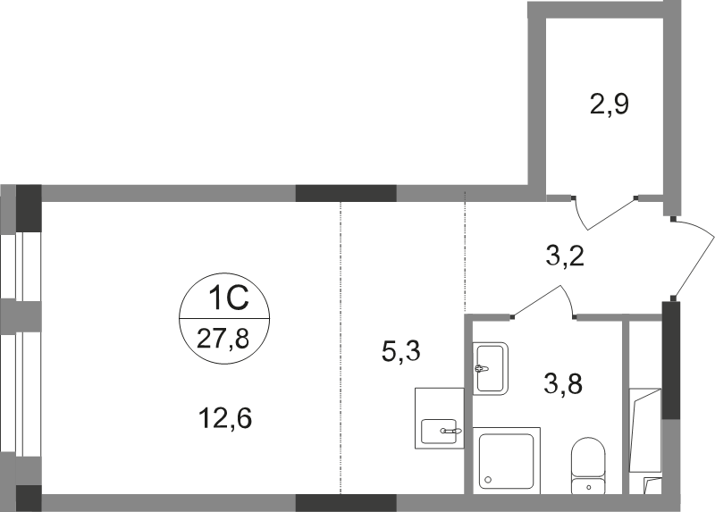Продажа студии Московский г., Бианки ул.,  к. 9.3