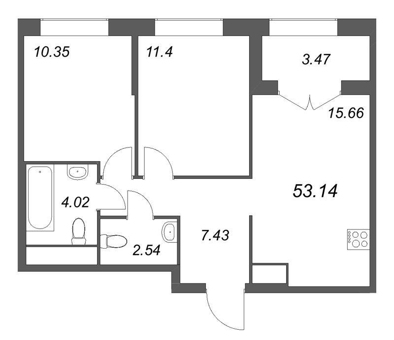 Продажа 2-комн квартиры в новостройке Санкт-Петербург г., Русановская ул.,  к. 1