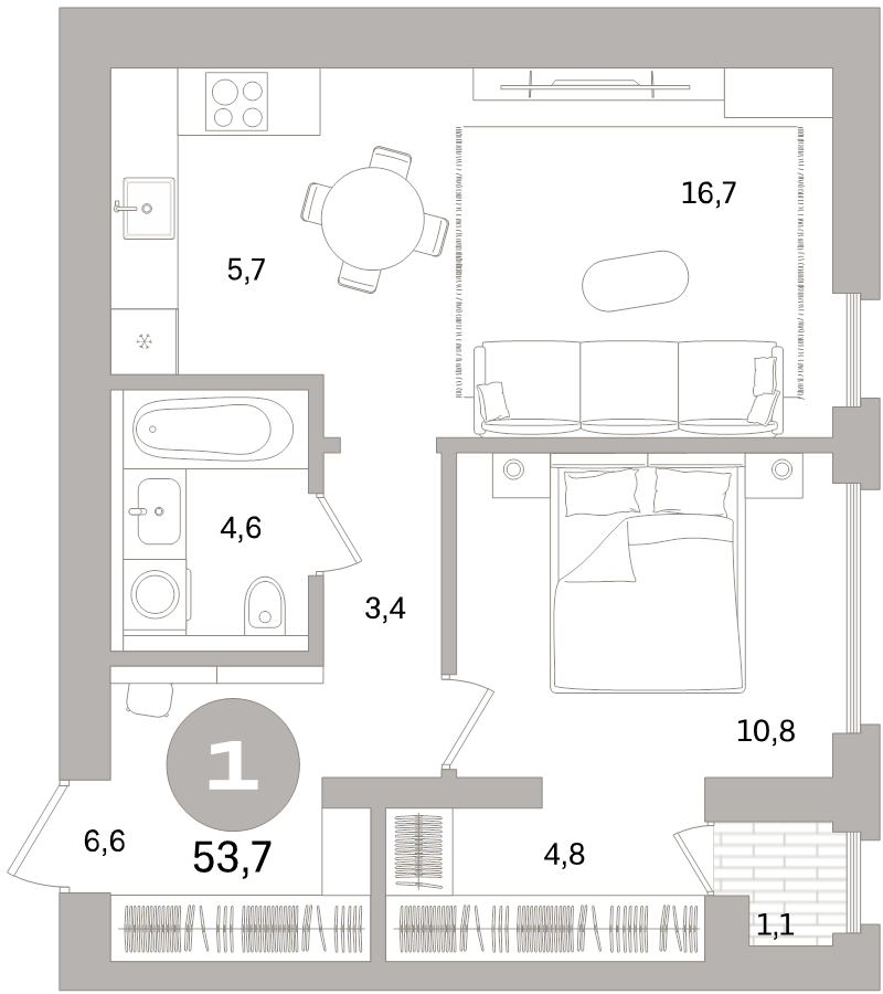 Продажа 1-комн квартиры в новостройке Санкт-Петербург г., Головнина б-р,  к. 3-1