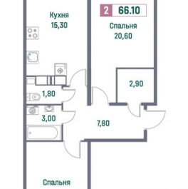 Продажа 2-комн квартиры на вторичном рынке Муринское городское поселение, , Мурино, Ручьевский пр-кт,  д. 1/24