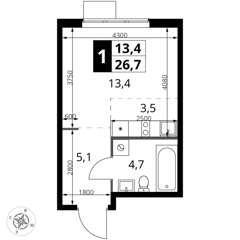 Продажа студии Москва г., Амурская ул.,  к. 2