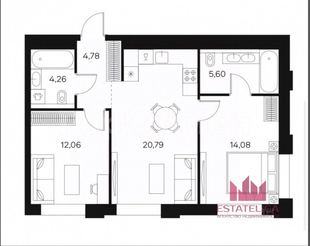 Аренда 2-комн квартиры на вторичном рынке Автозаводская улица, 26/1