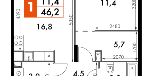 1-комн квартира Москва г., Снежная ул.,  к. 1