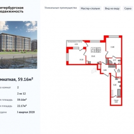 Продажа 2-комн квартиры в новостройке Октябрьская набережная