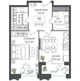 Продажа 1-комн квартиры в новостройке Москва г., Варшавское ш.,  к. 1