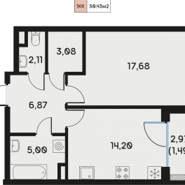 Продажа 1-комн квартиры в новостройке Набережная Реки Смоленки, дом 8/86