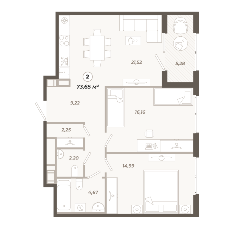 Продажа 2-комн квартиры в новостройке Санкт-Петербург г., Коли Томчака ул.,  к. 1