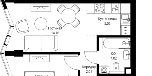 1-комн квартира Москва г., Мира пр-кт,  к. 3