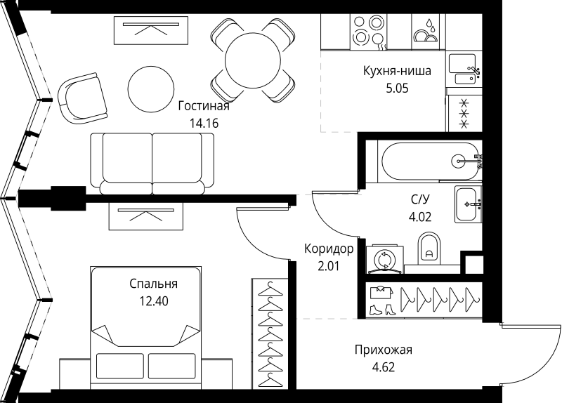 Продажа 1-комн квартиры в новостройке Москва г., Мира пр-кт,  к. 3