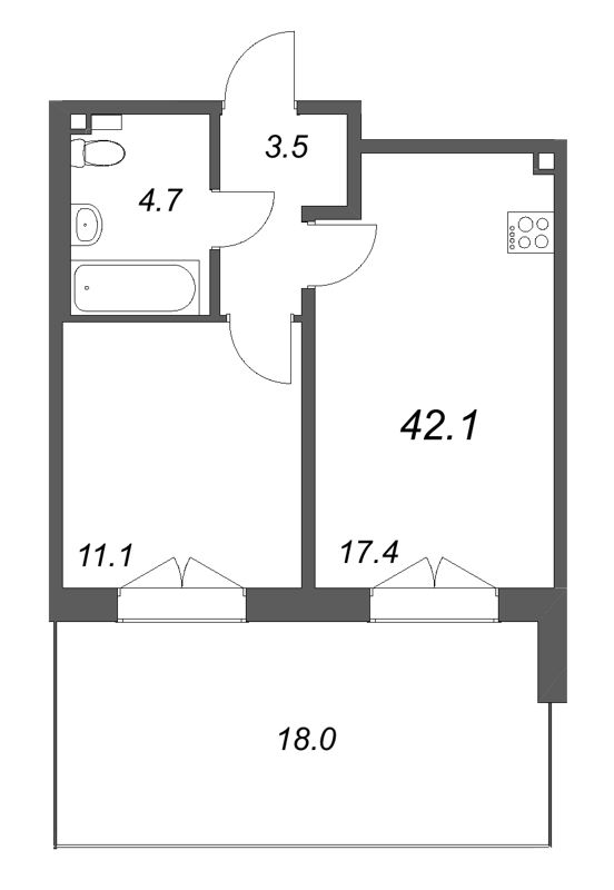 Продажа 1-комн квартиры в новостройке Шушары п., Пулковское ш.,  к. 3