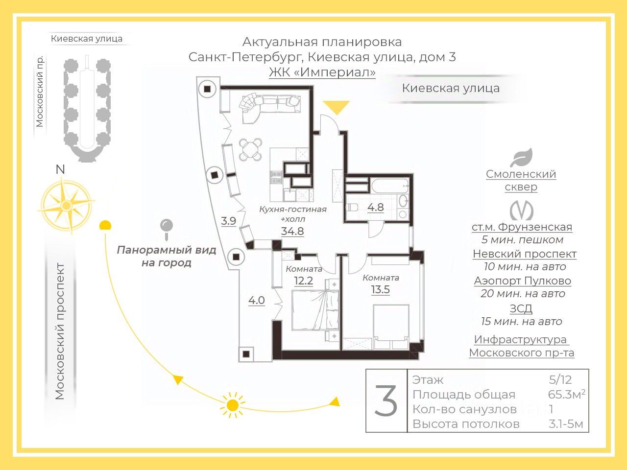 Продажа 2-комн квартиры на вторичном рынке Киевская улица, 3