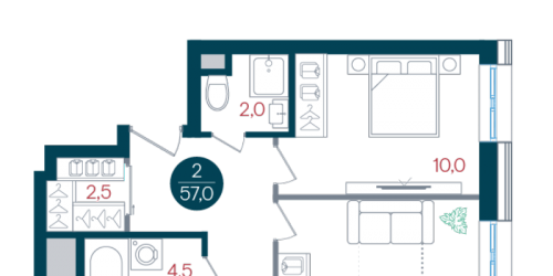 2-комн квартира Москва г., Кавказский б-р,  к. 1
