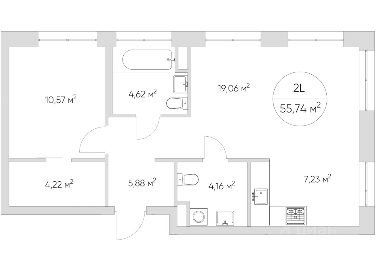 Продажа 2-комн квартиры на вторичном рынке Автомобильный проезд, 4