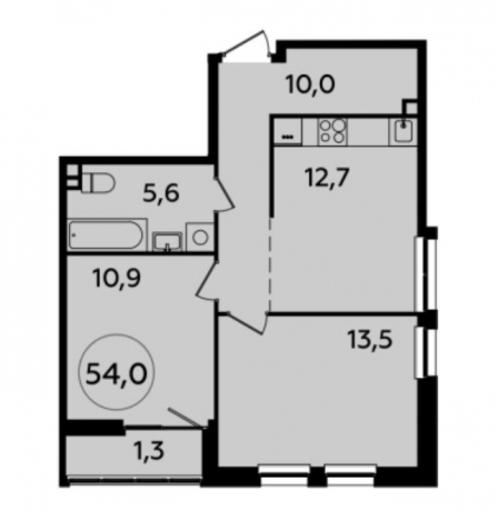 Планировка ЖК Южные сады, 24.4 м2