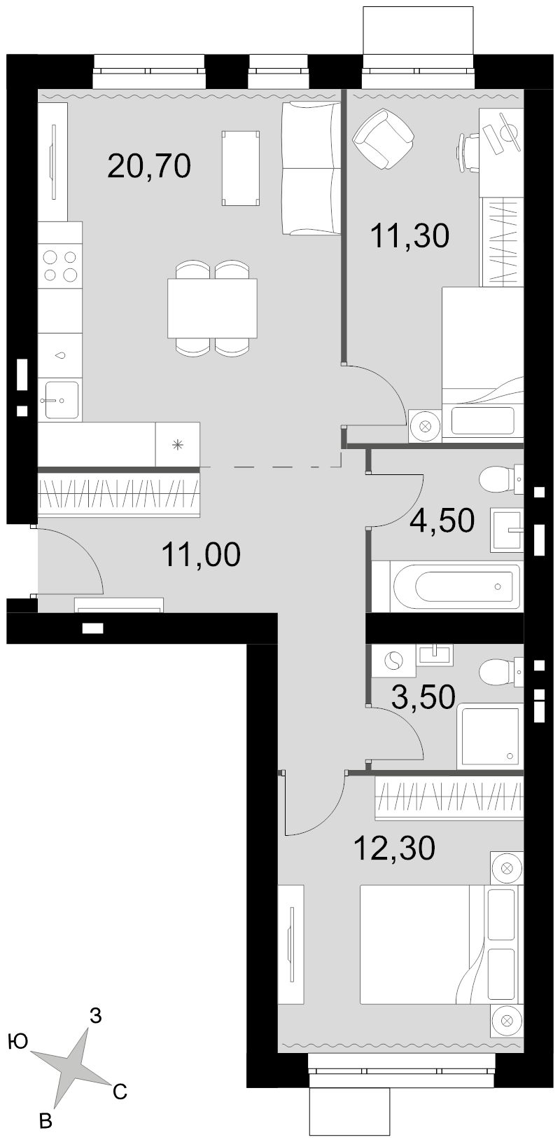 Продажа 2-комн квартиры в новостройке Апрелевка г., Киевское ш.,  к. 1