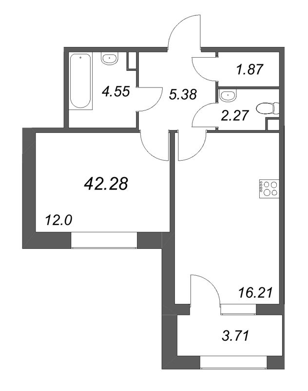 Продажа 1-комн квартиры в новостройке Санкт-Петербург г., Курская ул.,  к. 1
