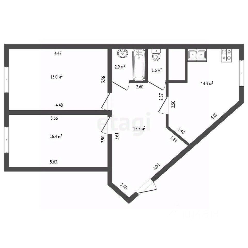 Продажа 2-комн квартиры на вторичном рынке улица Русановская, 19к2