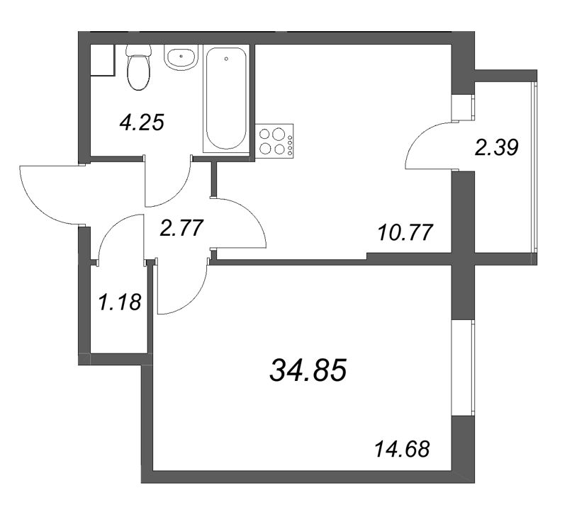 Продажа 1-комн квартиры в новостройке Санкт-Петербург г., Тамбасова ул.,  к. 2.1