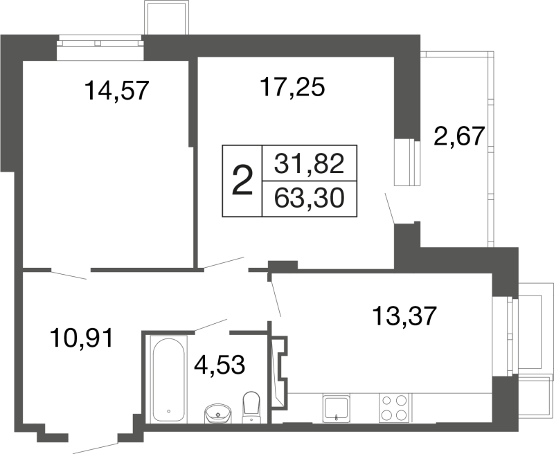 Продажа 2-комн квартиры в новостройке Апрелевка г., Пролетарская ул.,  к. 11