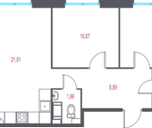Продать Квартиры в новостройке Пушкин г., 1-я линия, территория Лесное   1.1