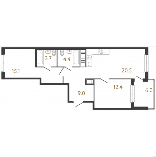 2-комн квартира набережная Обводного канала, 118А