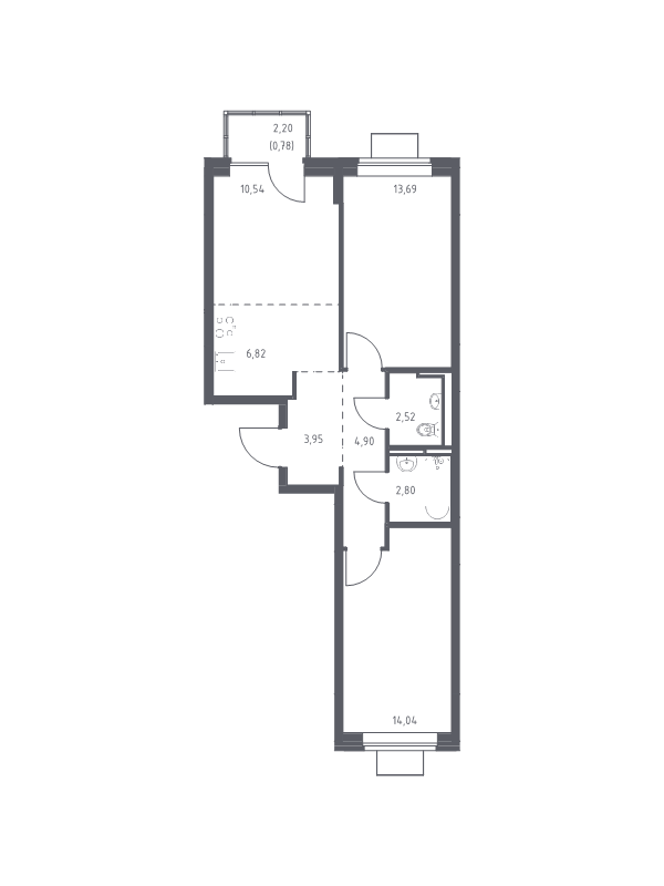 Продажа 2-комн квартиры в новостройке Богданиха д., Красная Слобода ул.,  к. 10.2
