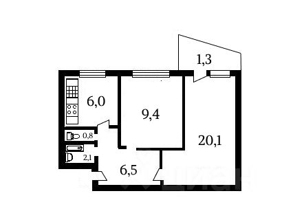 Продажа 2-комн квартиры на вторичном рынке Балашиха, улица Фадеева, 9