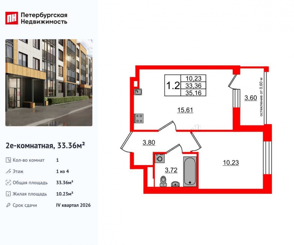 Продажа 1-комн квартиры в новостройке Колпинское шоссе