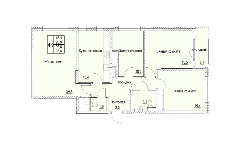 Продажа 4-комн квартиры в новостройке Мытищи г., Академика Каргина ул.,  к. 5