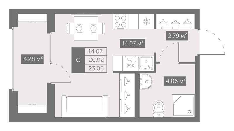 Продажа студии Шушары п., Московское ш.,  к. 4