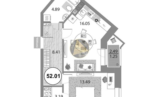 Продажа 1-комн квартиры на вторичном рынке проспект Авиаконструкторов,  д. 54 с1