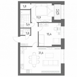 Продажа 2-комн квартиры на вторичном рынке улица Академика Константинова,  д. 1 к1 с1