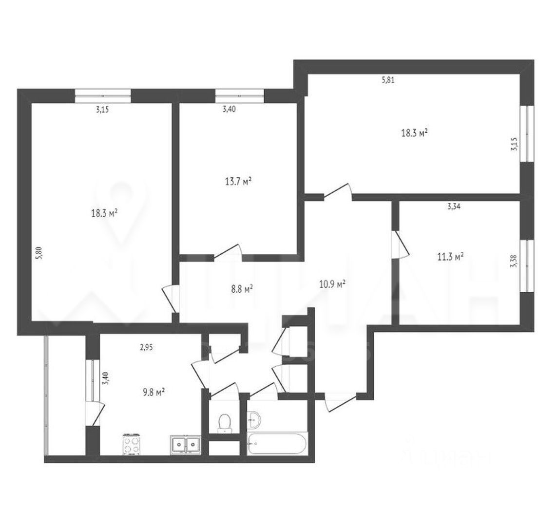 Продажа 4-комн квартиры на вторичном рынке улица Академика Королева, 4К1