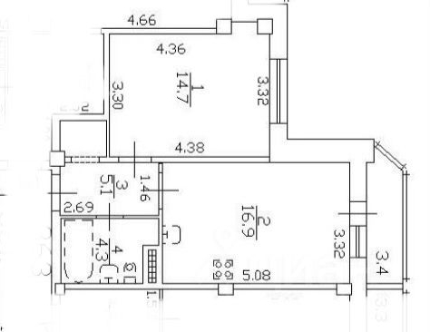 1-комн квартира Рыбацкий проспект, 17к1
