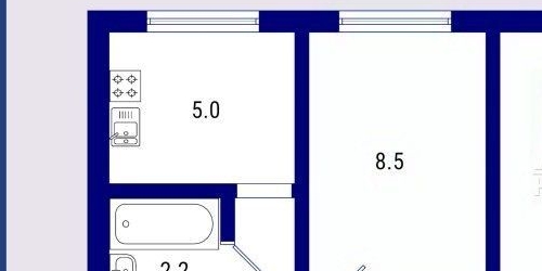 2-комн квартира улица Крюкова, 13