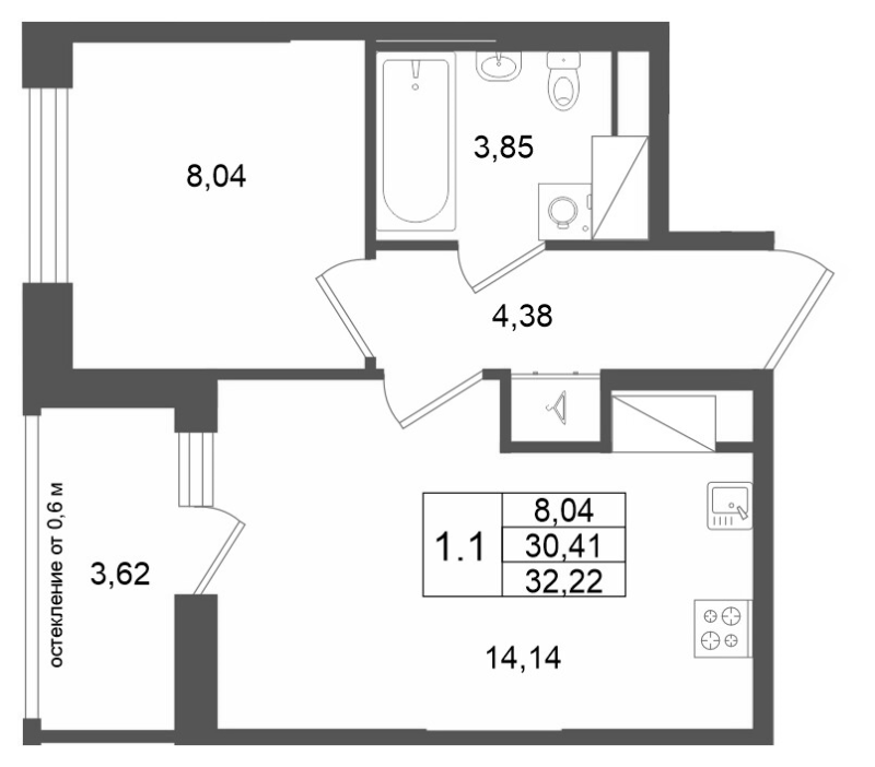 Продажа 1-комн квартиры в новостройке Новосаратовка д., Покровская Дорога ул.,  к. 13