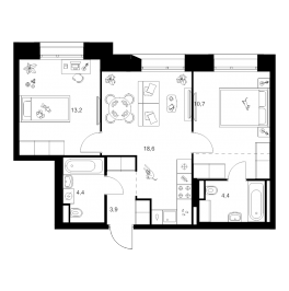 Продажа 2-комн квартиры в новостройке Москва г., Ильменский проезд,  к. 1.1.3