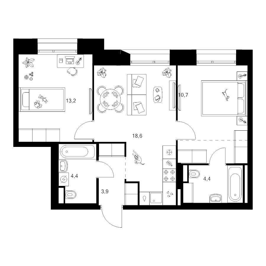Продажа 2-комн квартиры в новостройке Москва г., Ильменский проезд,  к. 1.1.3