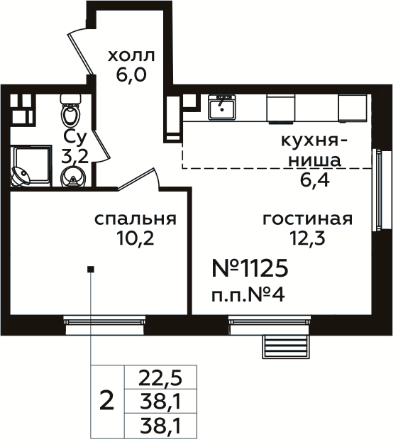 Продажа 1-комн квартиры в новостройке Cтолбово д., Проектируемый проезд № 7032,  к. 10-11