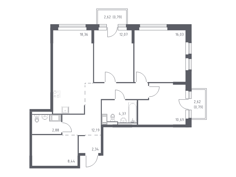 Продажа 3-комн квартиры в новостройке Колпино г., Загородная ул.,  к. 35.1