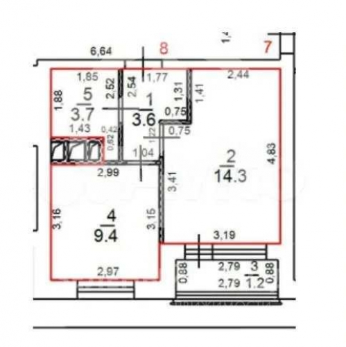 1-комн квартира Сабурово, Луговая, д. 13,  д. 13