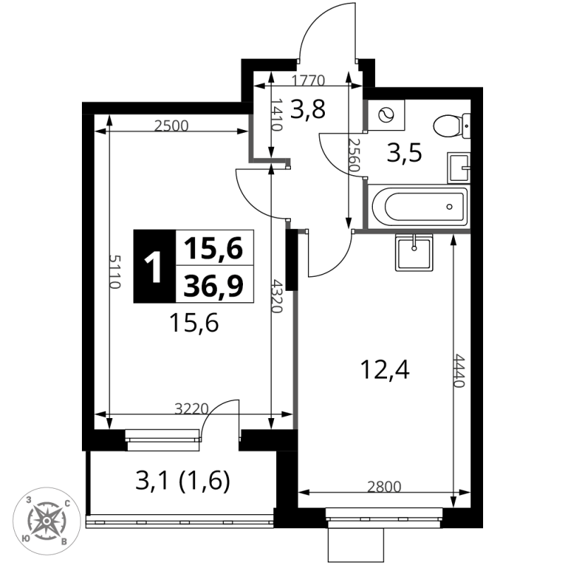 Продажа 1-комн квартиры в новостройке Сапроново д., Калиновая ул.,  к. 5