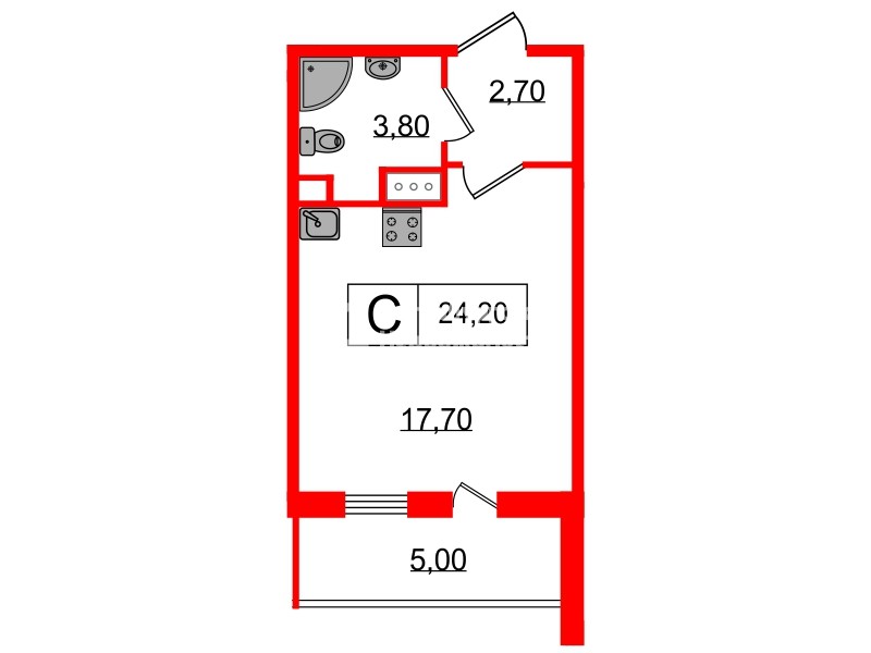 Продажа студии Светлановский пр-кт, д 8 к 1