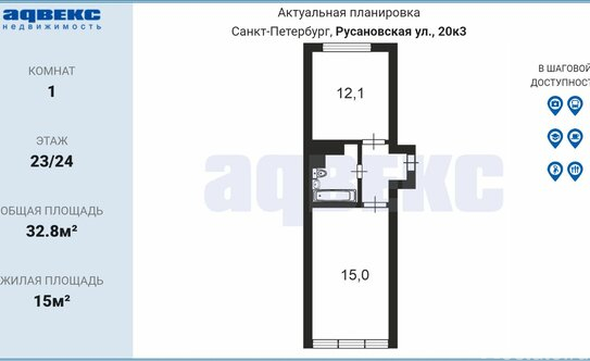 Продажа 1-комн квартиры на вторичном рынке Русановская ул,  д. 20 к3