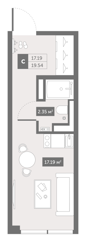 Продажа студии Санкт-Петербург г., Коломяжский пр-кт,  к. 1