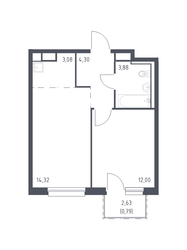 Продажа 1-комн квартиры в новостройке Мурино п., Ручьёвский пр-кт,  к. 1.3