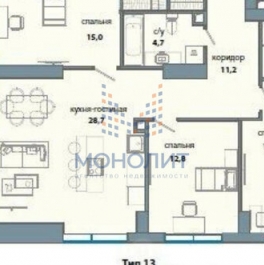 Продажа 3-комн квартиры на вторичном рынке ул Лобачевского,  д. 114,  к. 1