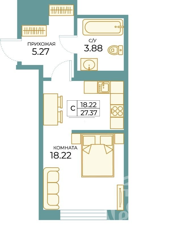 Продажа студии Таллинская ул. ,  д. 11