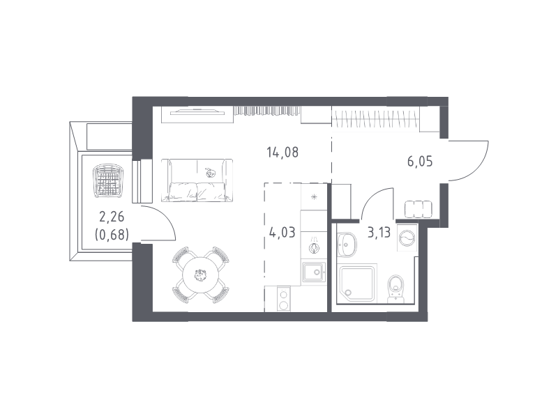 Продажа студии Егорово п., Колхозная ул.,  к. 3.3
